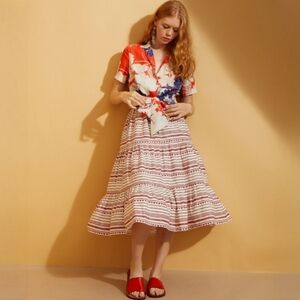 Anthropologie Hope For Flowers Midi Skirt M